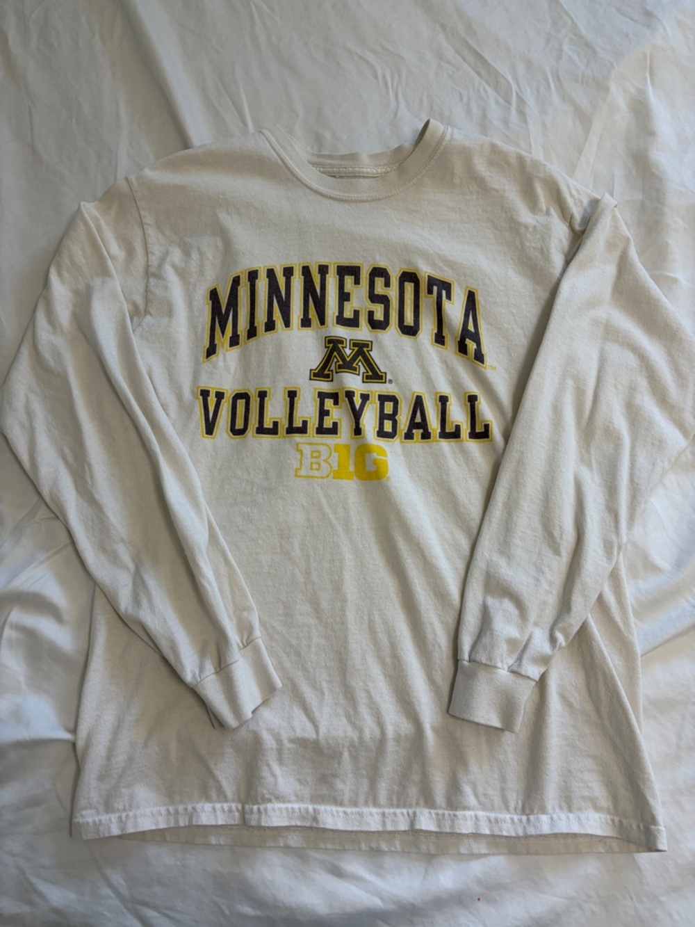 Minnesota Volleyball Long Sleeve Tee - White with Maroon & Gold